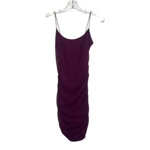 Windsor Glitter Ruched Mini Dress XS Dark Pink New Spaghetti Straps Cocktail
